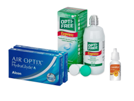 AirOptix Plus HydraGlyde (2x3 lenti) + OptiFree Express 355ml + Calendoftyll