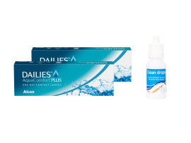 Dailies Aqua Comfort Plus (2x30 lenti) + Clean Drops