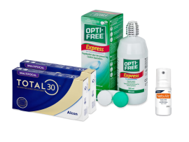 Total30 Multifocal (2x3 lenti) + OptiFree Express 355ml + Nebuvis Occhi Irritati