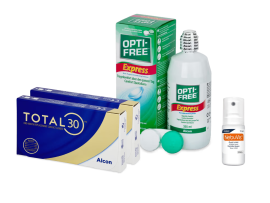 Total30 Sferiche (2x3 lenti) + OptiFree Express 355ml + Nebuvis Occhi Irritati