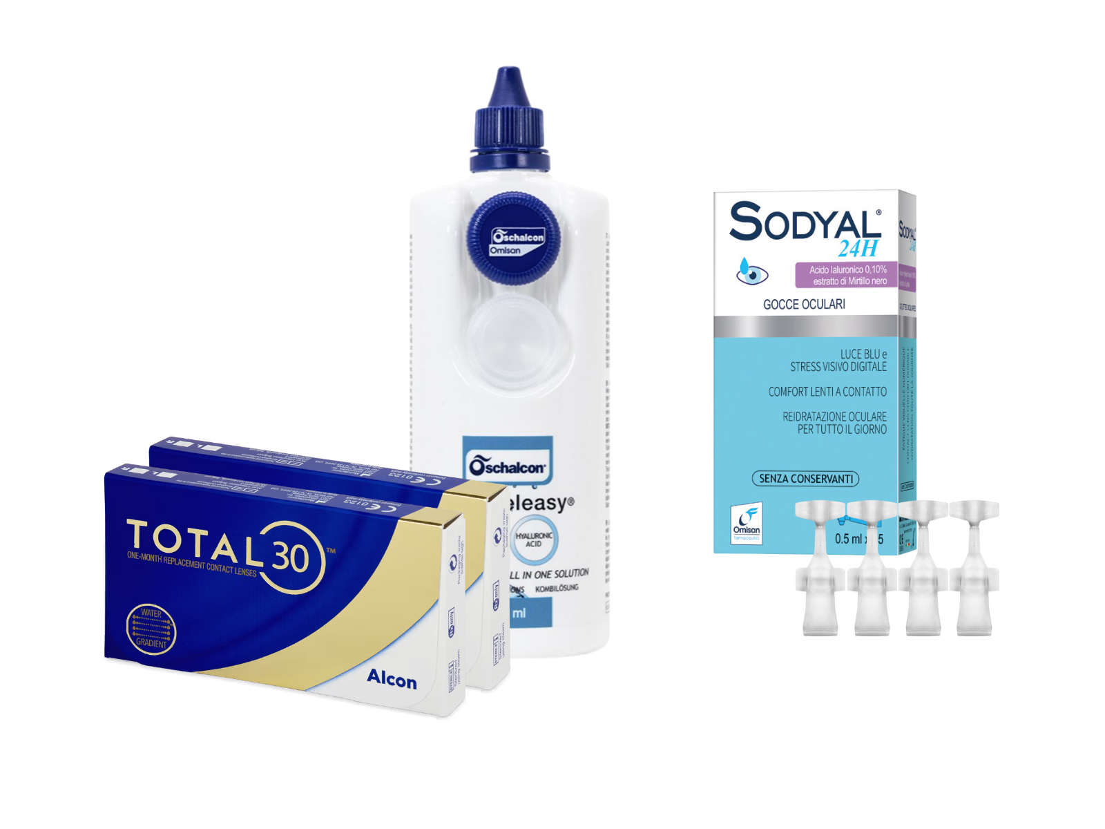 Total30 Sferiche (2x3 lenti) + Sky Releasy 400 ml + Sodyal 24H